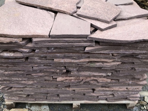 Плитняк лемезит бордовый для облицовки цоколя 20-25 мм  купить в Белорецке